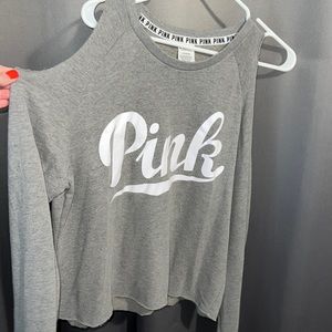 Peek a boo shoulder crewneck